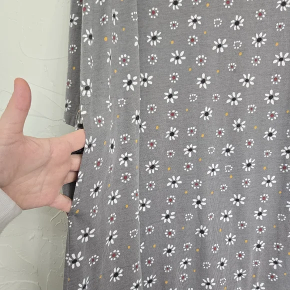 Gudrun Sjödén Floral Jersey Gray White Yellow Dress, XL - Picture 4 of 12